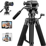 190cm trpied appareil photo pour sony / canon / nikon lger trpied camra en aluminium avec tte pan ...