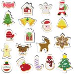 19pcs emporte - pices de nol en acier inoxydable moule  fondant pour gteau biscuit maison en pain ...