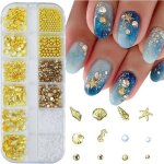 1bo�te breloques onglesbijoux nail art or argentstrass perles nail charms d�corationsbreloques nail art ...