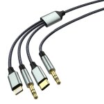 1m cble audio usb c vers auxiliaire voiture cble en nylon 35 mm cble jack (cble 3 en 1) pour casque ...