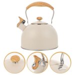 1pc 2. 5l ustensiles de cuisine plate kinder kettle sounding bouilloire beige bouilloire electrique petit ...