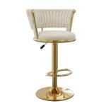 1pc x tabourets de bar pour salle � manger si�ge en velours pivotants et hauteur r�glables dossier et ...