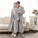 1pcspyjama femme et homme peignoir de bain flanelle gris xxxl multicolore peignoir