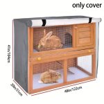 1pice housse de cage  lapin double couche - enclos extrieur en polyester durable pour animaux de compagnie ...