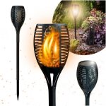 1x pcs grande lampe solaire de jardin 96 led lanterne torche � flamme pour le jardin lampe torche pour ...