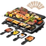 2 - en - 1 appareil a raclette 8 personnes machine a raclette anti - adh�sif plaque de cuisson bilat�ral ...