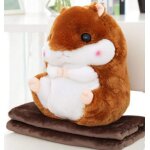 2 en 1 beau et mignon en peluche hamster coussin en polaire super couverture dr�le et doux cadeau pour ...