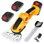 2 en 1 coupe bordure sans fil avec 2 batterie 1500 mahtaille haie electrique avec 2 lames cisaille sculpte ...