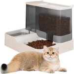 2 en 1 distributeur croquettes chat - 1l abreuvoirs et 2. 8l mangeoirs automatique pour chats et petits ...