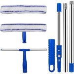 2 en 1 kit raclette vitre professionnel - telescopique balai raclette sol 120cm manche telescopique pour ...