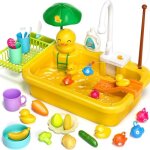 2 en 1 lavabo enfant avec eau ensemble de jouets dvier de cuisine vier de cuisine avec fruits lgume ...
