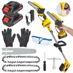 2 en 1 mini tron�onneuse �lectrique sans fil 6 pouces21v 550�w avec 2 batteries de 1500mah port�e maximale ...