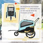2 - en - 1 remorque pour chien remorque de v�lo pour chien poussette pour chien avec r�flecteurs buggy ...