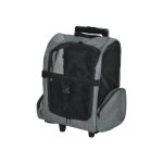 2 - en - 1 sac de transport & sac  dos avec roulettes amovibles pour chiens et chats - gris
