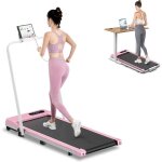 2 en 1 tapis de marche pliable rose - tapis de course roulant �lectrique - walking pad 1 - 8 km / h - ...