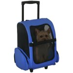 2 en 1 trolley chariot sac � dos sac de transport � roulettes pour chien chat
