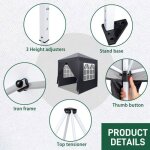 2 * 2m tente de camping tonnelle pour jardin ext�rieur r�ception f�te gris