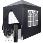 2 * 2m tonnelle pliant 2 portes + 2 fentres impermable gris tente de camping