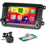 2 + 64gb android 15 autoradio 7 pour vw golf 5 golf 6 skoda polo passat tiguan touran carplay sans fil ...