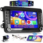 2 + 64gb android 15 autoradio 7 pour vw golf 5 golf 6 skoda polo passat tiguan touran carplay sans fil ...