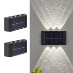 2 appliques solaires lampes solaires led �tanches pour int�rieur et ext�rieur pour jardin terrasse garage ...