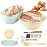 2 bannetons � pain 23cm ronde + 25cm ovale - panier fermentation kit boulangerie
