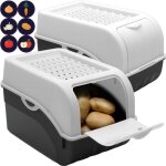 2 botes de conservation alimentaire 5l blanc / boite a pomme de terre stickers inclus stockage lgumes ...