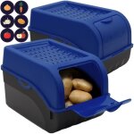 2 botes de conservation alimentaire bleu fonc + 6 stickers artecsis / pour env. 4kg de pommes de terre ...