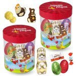 2 bo�tes garnies dun assortiment de 35 chocolats de p�ques: kinder schokobons mini bueno et moulages ...