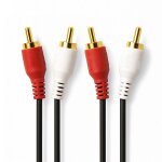 2 cbles audio stro rcaconnecteur pour amplificateur enceintes actives ou caisson de basse fiches ...