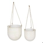 2 cache - pots suspendus tino d19x40cm - atmosphera createur d'interieur - blanc 2 cache - pots suspendus tino d19x40cm - atmosphera createur d'interieur - blanc