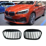 2 calandre noir brillant pour bmw srie 2 active tourer f45 f46 lci phase 2 de 03 / 2018  10 / 2021
