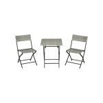 2 chaises pliantes et 1 table pliante groupe de meubles de jardin en métal gris clair ensemble de bistro ... 2 chaises pliantes et 1 table pliante groupe de meubles de jardin en métal gris clair ensemble de bistro ...