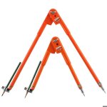 2 compas / set compas  crayons de prcision grand diamtre - orange l + s
