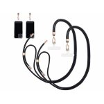 2 cordons tour de cou pour smartphone - coloris noir / m�tal dor�