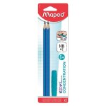 2 crayons � papier mine hb2 kidy learn concentration - maped - embout relaxant et corps textur� avec ...