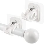 2 crochets adhsifs pour tringle  rideaux fixations pour barre transversale de rideau de porte sans ...