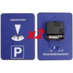 2 disques de stationnement automatique avec horloge zone bleue - label