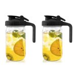 2 ensembles de pots mason de 32 oz avec bec verseur pichet en verre avec couvercle pichet  lait maternel ...
