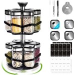 2 Étages carrousel à épices rotatif à 360° rangement epices cuisine avec 12×120ml pot a epices carrés ... 2 Étages carrousel à épices rotatif à 360° rangement epices cuisine avec 12×120ml pot a epices carrés ...