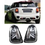 2 feux arriere led noir union jack pour mini cooper r56 r57 de 11 / 2006 a 12 / 2013