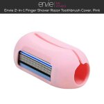 Envie 2 in 1 finger shaver with toothbrush cover and durable travel friendly mini razor with 4 fixed ...