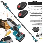 2 in 1 mini trononneuse et lagueur sur perche sans fil 6 et 8 pouces mini trononneuse avec 2 batteries ...