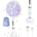 2 in1 raquette electrique insectes4000v puissant raquette anti moustique electrique1800mah usb rechargeable ...