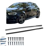 2 lame extensions sous bas de caisse noir brillant pour audi a3 8v phase 2 05 / 2016  2019