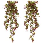 2 lierres artificiels � suspendre pour d�coration int�rieure et ext�rieure rouge