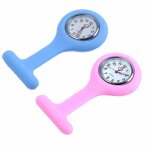 2 montres de poche avec pingle montre dinfirmier unisexe quartz avec clip bleu et rose pzcc