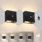 2 packs de lampes murales à détecteur de mouvement à intensité variable à piles rechargeables éclairage ... 2 packs de lampes murales à détecteur de mouvement à intensité variable à piles rechargeables éclairage ...
