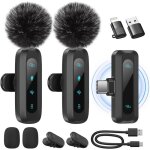 2 - pack microphone de lavalier sans fil avec r�duction du bruit appairage automatiquesourdine et r�verb�ratio ...