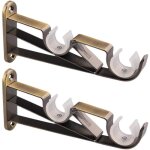 2 pack de supports de tringle � rideau r�glable dans les deux sens pour rideau de style multiple double ...